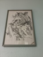 Eigelné Tassy Klára drawing 1991.12 signed for sale