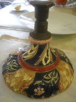 Szecessziós Eichwald Bernard Bloch  jelzéssel  majolika mázas ritka szép állapotú petróleum lámpa