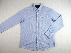 EREDETI TOMMY HILFIGER VINTAGE FIT (M) ELEGÁNS APRÓ KOCKÁS HOSSZÚ UJJÚ FÉRFI ING
