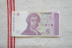 Horvátország 5 Dinár lot 1992 (3db) EF/UNC