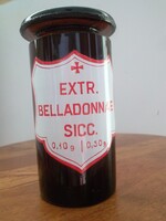 Régi gyógyszertári patika üveg  EXTR.BELLADONAE SICC