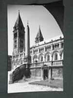 Képeslap,Pécs,Sétatér,Székesegyház,Bazilika templom látkép,részlet, 1967-