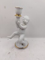 Gyertyatartó, Arpo porcelán angyal figura, 16 cm-es. 8094