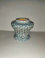 Iparművész Király zsugormázas kerámia gyertyatartó  - 9 cm magas (23/d)