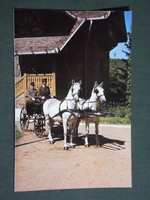 Képeslap,Parádfürdő,Cifraistálló, kettes fogat látkép,részlet, 1987-