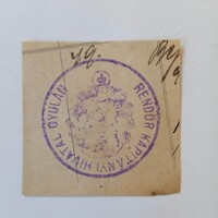 D204164  Rendőrség  -Rendőrkapitányi Hivatal  GYULA 1902 Békés vm.   -dokumentumból kivágva