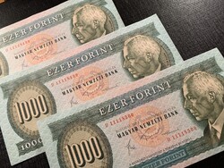 ***  EF állapotú 3-as sorszámkövető 1993-as "D” 1000 forint ***