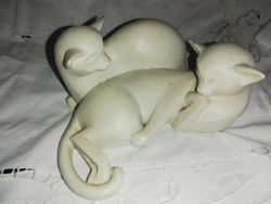Vintage cream cubist Cats figura az Artforumtól, nagyon cuki pihenő cicapár      A