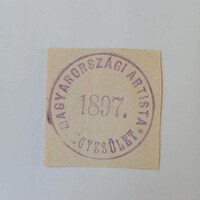 D204288  Magyarországi Artista Egyesület 1897   bélyegzés-dokumentumból kivágva