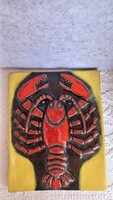 Zsolnay Art deco pirogránit kerámia falidísz, 25,5 x 20,5 cm, 1540 g