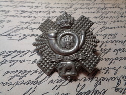 Angol  I. ww . sapkajelvény ,  British  The Highland Light  Infantry   / Ezüst  ? /