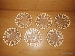 Hollóházi Fruit Pattern Glass Small Plate - Set of 6 - Diameter 14 cm (27/d)