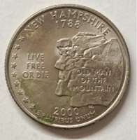 2000.  New Hampshire emlék USA negyed dollár " Szövetségi Államok" sorozat (244)