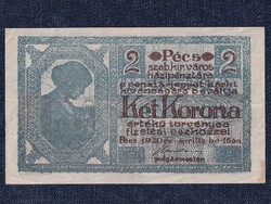 Pécs Szabad Királyi Város Pénztárjegye 2 Korona szükségpénz 1920