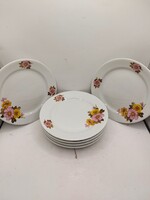 Retro Alföldi porcelán tányérok Dáliás mintával,6db, 17 cm-es. 8337