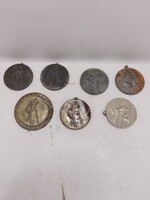 Birkózó érmék, magyarok, 7 db a 60-as évekből, 4 cm-es. 8314