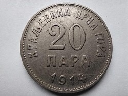 Montenegró I. Miklós (1860-1918) 20 para 1914