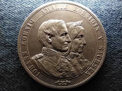 Német Államok Szász Királyság 50. házassági évforduló .900 ezüst 2 vereinsthaler 1872 B