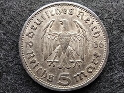 Németország Paul Von Hindenburg .900 ezüst 5 birodalmi márka 1936 A