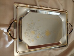 Rozsdamentes tálca gravírozott rózsa mintával MGM INOX