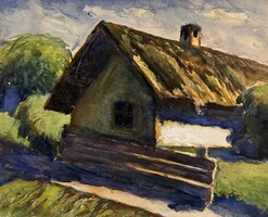 Gulyás Dénes (1927-2003) Zsúptetős parasztház /számlát adunk/