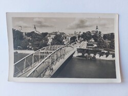 Old postcard photo postcard 1954 Győr bridge