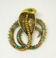 Art Deco aranyozott Kobra bross 30