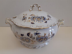 VITRINE CONDITION!!! Zsolnay Cornflower Porcelain Soup Plate with Lid
