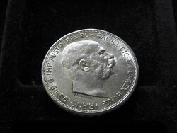 1909 ezüst 5 korona osztrák corona Ferenc József hajjal, gyönyőrű kiskoronák, verdefény a UNC (KLE)