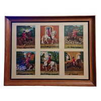 Horse Riding School, 6-painting set in oak frame