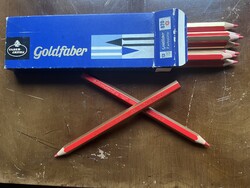 NOS !!! 9 db Hatalmas Vastag Faber Castell Goldfaber Piros Színes ceruza !!! ÚJ !!!