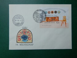 FDC - 1981. Bélyegnap (54.) - blokk - Menyasszonyi kelengye láda, Bács megye