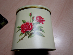 Vintage rózsás Tchibo kávés fém doboz