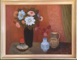 Károlyi Ernő (1923 - 2016) - Brown Still Life - Museum-quality painting