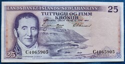 Ritka! Izland 25 Kronur 1957, EF.