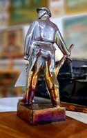 Old Workers' Guard iron-eosin glazed statue