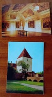 2 db képeslap, Sárvár, postatiszta