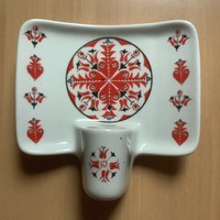 Drasche népi virágmotívumos porcelán lámpa