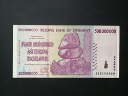 Zimbabwe 500 millió Dollars 2008 XF+