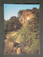 Képeslap,Salgótarján,Salgó várrom,Petőfi emléktábla látkép,részlet, 1977-