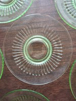 Hollóházi Green Glass Vintage Dessert Plate