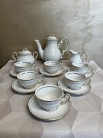 Zsolnay Stafír Arany Tollazott Porcelán 6 szem Kávéskészlet A87