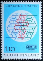 F883 / Finnország 1981 Az Európai Közlekedési Miniszterek Konferenciája bélyeg postatiszta