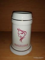 Hollóházi "Beauty Face Szépségszalon" feliratú porcelán korsó - 17 cm magas (9/d)