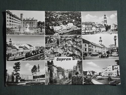 Képeslap,Sopron,mozaik,Beloiannisz tér,Lenin körut,Ikva patak,üdülő,szálló látkép,részlet, 1971-