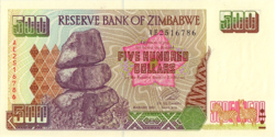 Zimbabwe  500 dollar 2001 UNC