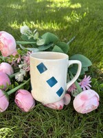 Granite Beautiful Checkered Mug Rustic Countryside Nostalgia Piece