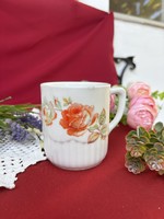 Iris JP Fine Porcelán kakaós virágos rózsás  bögre paraszti gyűjtői nosztalgia darab
