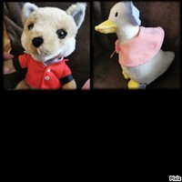 Nyúl Péter plüssök (Kacsa Jolán+Róka úr)  011. - Peter Rabbit plush (Jemima Puddle-duck+Fox) 011.