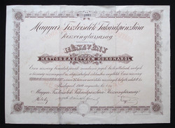 Magyar Tisztviselők Takarékpénztára részvény 250 korona 1910